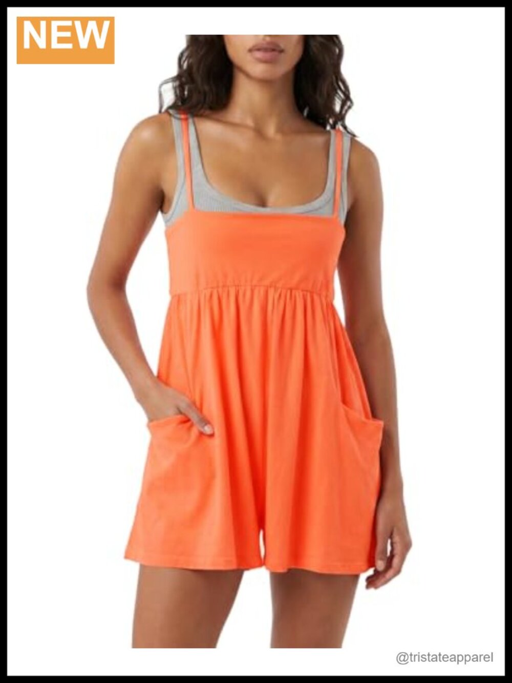 Womens Summer Romper Spaghetti Strap Sleeveless Square Neck Cotton Blend Short